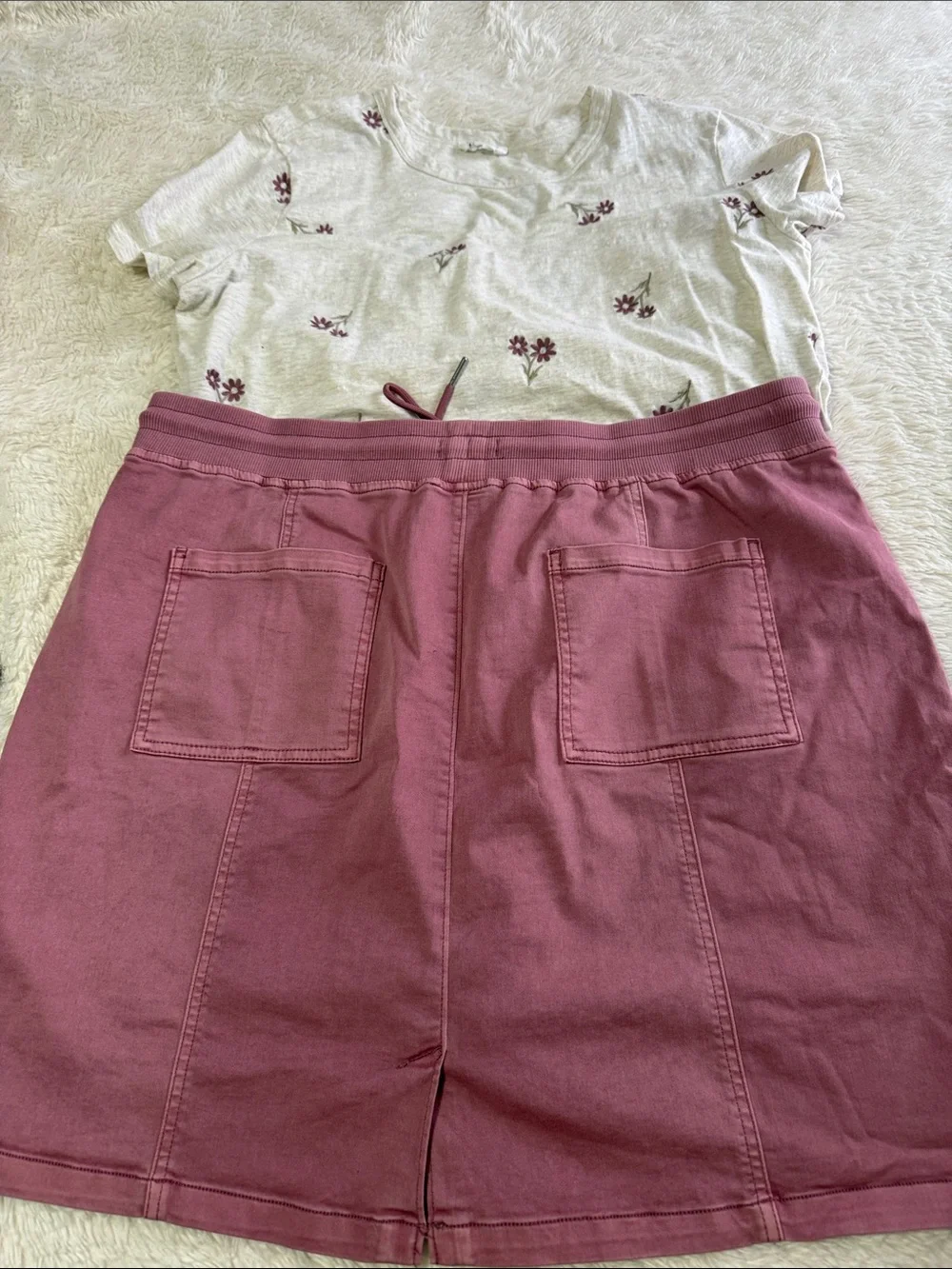 Maurices Mauve Drawstring A-Line Skirt